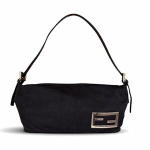 FENDI 2000 Vintage Black Neoprene Mini Shoulder Bag